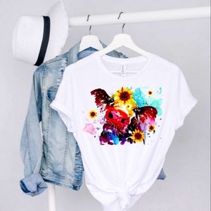 Custom Watercolor Cow with Sunflowers Tee